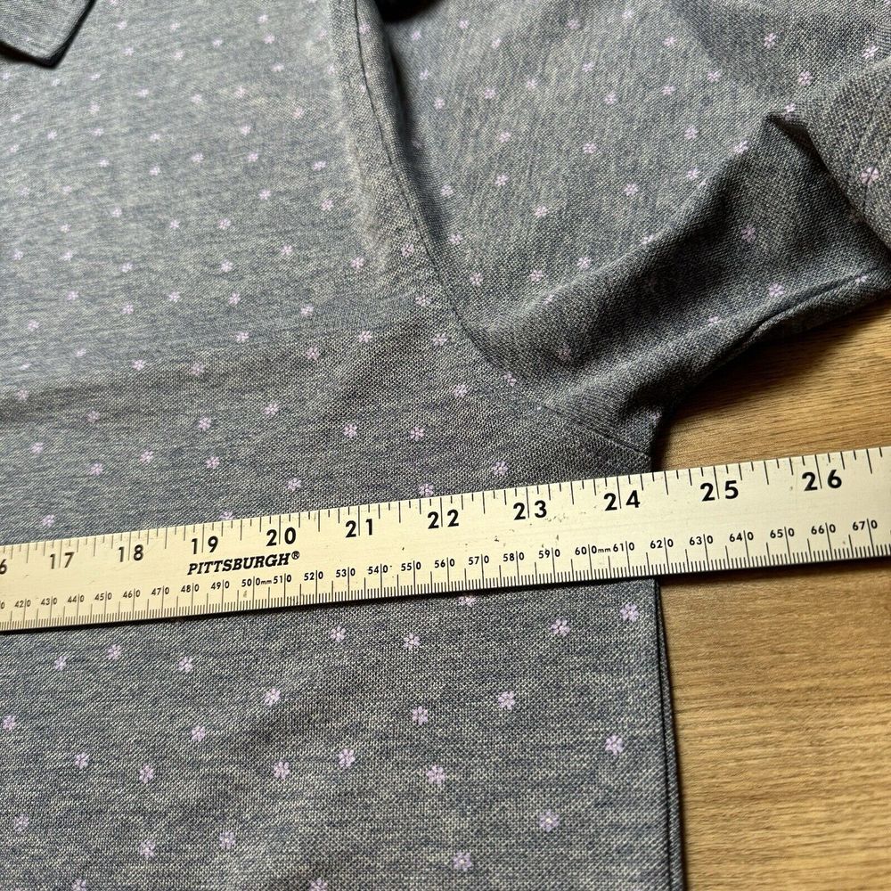 Footjoy Golf Polo Shirt Men's Large Gray Geometric Flower Print Performance - Picture 8 of 9